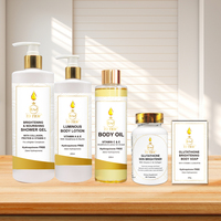Ensemble de soins de la peau OEM personnalisé à base d'extrait de glutathion, hydratant, éclaircissant les taches brunes, or 24 carats, pour femmes noires