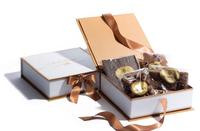 Boîtes rigides de luxe personnalisées rondes de petite taille avec fermeture magnétique pour emballages cadeaux, emballages de gâteaux, emballages alimentaires, barres chocolatées, tubes en papier pour chocolat