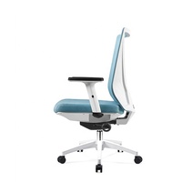 Chaise de réunion en maille orange à dossier haut réglable et ergonomique pour direction, chaises de bureau pivotantes blanches Modern Ceo Design