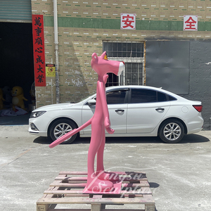 Modelo de Arte de resina de escultura de tamaño real de Pantera Rosa de dibujos animados modernos para decoración interior del hogar estilo de personaje - Product Image 2