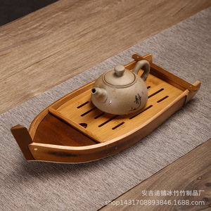 Original Bamboo <b>Tea</b> Tray Oval Shape Water Storage Kung Fu <b>Tea</b> <b>Set</b> Dry Brewing Table Afternoon <b>Tea</b> Use - Product Image 4