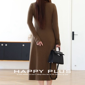 เดรสไหมพรมทรงเข้ารูปยาวสำหรับผู้หญิง คอวี ทรงปล่อยชายกระโปรง สีดำหมึก สีน้ำตาลชา สีเทาหมอก รุ่น N9038 - Product Image 5