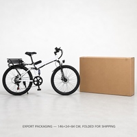 Vélo électrique de banlieue de 26 pouces, moteur 400W, batterie amovible 48V, cadre en acier à haute teneur en carbone, frein à disque à 7 vitesses