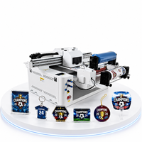 Nouvelle imprimante DTF UV à plat 6050 2 têtes 5060 pour film AB, autocollants en cristal, avec laminateur tout-en-un