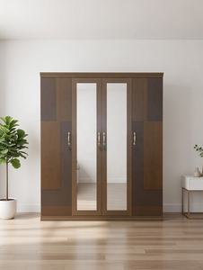 Armario de Acero Estilo Europeo con 4 Puertas y Espejo, <span class=keywords><strong>Mueble</strong></span> de Metal con Diseño Ondulado Elegante - Product Image 6