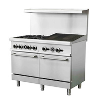 Cuisinière à gaz 8 brûleurs avec grill et four, équipement de cuisson pour hôtels et restaurants - Offre Spéciale