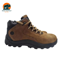 Botas de Trabajo Rocky Buffalo de Alta Calidad Estilo Chileno, Zapatos de Seguridad de Cuero Genuino con Puntera de Acero y Suela de Goma