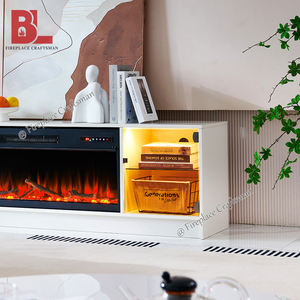 Modern Wood Long Large White 63 Inch Storage <strong>Fire</strong> Place <strong>Electric</strong> Fireplace Led <strong>TV</strong> <strong>Stand</strong> With Fireplace - Product Image 4