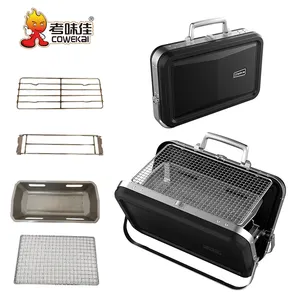 Camping Garden Outdoor Camping Barbecue Portable Folding Suitcase Stainless Steel Charcoal BBQ Grills