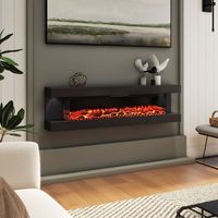 Cheminée électrique décorative d'intérieur intelligente, contrôlée par application, avec thermostat réglable pour la maison