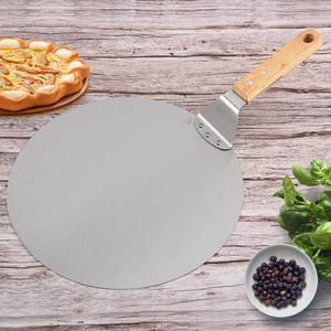 Pelle à <span class=keywords><strong>Pizza</strong></span> en métal en acier inoxydable avec manche en bois pour un rangement facile, palette à <span class=keywords><strong>Pizza</strong></span> et spatule à <span class=keywords><strong>Pizza</strong></span> en acier inoxydable de 12 pouces - Product Image 2