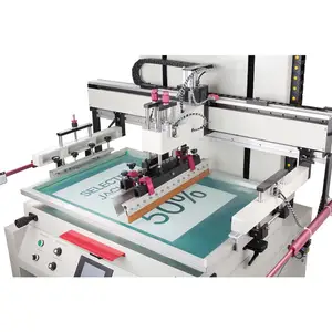 Yüksek hassasiyetli elektrikli Maquinaria Flatbed serigrafi makinesi geniş Format serigrafi baskı makinesi
