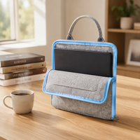 Sac à main d'affaires portable réutilisable en feutre pour ordinateur portable, avec logo personnalisé, multi-poches, résistant aux chocs, de qualité supérieure