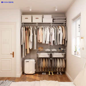 Armario Abierto Metálico en Oferta con Puertas de MDF, Armario de Pared de Acero, Armario Vestidor con Barra para Colgar <span class=keywords><strong>Ropa</strong></span> Cromada para Taller - Product Image 6