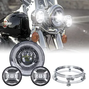 Loyo Dragon Eye Design 7-Zoll-Rundscheinwerfer mit 4-1/2 LED-Pass lampen 4.5 Nebelscheinwerfer-Halterung sring für Harley