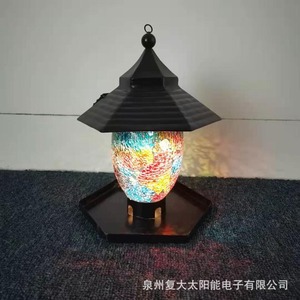 ไฟสวนพลังงานแสงอาทิตย์รูปหกเหลี่ยมแบบแขวนพร้อมที่ให้อาหารนก LED และแผงโซลาร์เซลล์สำหรับตกแต่งภายนอก - Product Image 2