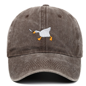 Nueva Gorra de Béisbol de 6 Paneles de PVC con Diseño de Cuchillo Mordedor y Ganso Blanco, con Bordado Divertido, Moderna y Versátil para Hombres y Mujeres - Product Image 6