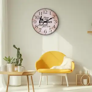 Moderne Mdf Fluoreszenz Nummer Zeiger Leuchtende Holzwand uhr Home Decoration Runde Schwarz Silent Clock Custom Logo