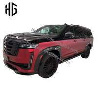 Kit de carrosserie LD Style pour Cadillac Escalade Carbon Fiber Front Lip Rear Diffuser Spoiler Hood Grill Wide Body Kit
