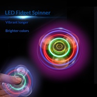 Fidget Spinner Lumineux LED Transparent en Cristal, Coloré et Écologique, Jouet Éducatif en Plastique