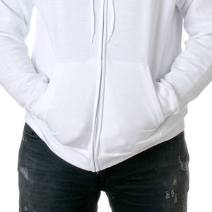 100% coton Logo personnalisé imprimé à capuche pleine fermeture éclair poids lourd sweat à capuche surdimensionné français éponge polaire vierge avec un design uni pour les hommes - Product Image 2