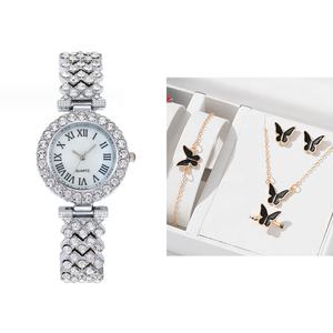 クラシックローマ数字スターダイヤモンドカジュアル女性チャーム時計ブレスレット付きクォーツ時計レディースギフトお土産時計 - Product Image 5