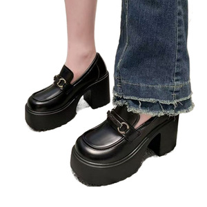 รองเท้าหนังส้นหนาพิเศษสำหรับผู้หญิง10ซม., รองเท้าพื้นหนากันน้ำรองเท้าพื้นเรียบเนียนสำหรับฤดูใบไม้ร่วงฤดูหนาว - Product Image 2