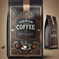 250g 500g 1kg pochette à café à fond plat sacs de café vides personnalisés sacs d'emballage de grains de café imprimés personnalisés