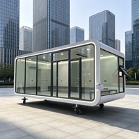Cabane moderne en forme de pomme préfabriquée pour complexe hôtelier avec grande façade vitrée pour hôtel panoramique et camping de glamping