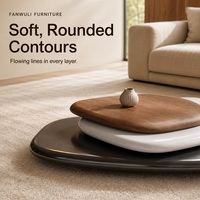 Table basse artisanale italienne moderne minimaliste en bois massif irrégulier, ensemble de meubles de designer rotatifs pour salon et maison