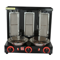 Machine à Kebab à Gaz à Trois Têtes de Haute Qualité en Acier Inoxydable, Machine à Shawarma au Design Moderne pour Restaurants et Hôtels (Vente en Gros)
