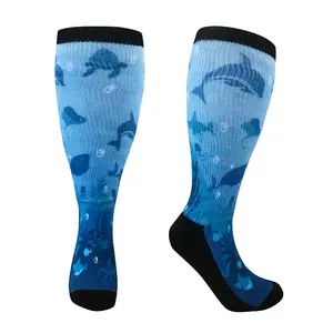 Mode impression anti diabète chaussettes non contraignantes personnalisé unisexe doux imprimé médical diabétique robe viscose bambou chaussettes pour hommes