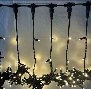 Waterfall LED Curtain <b>Lights</b> IP67 Connectable Black Rubber Cable UV Resistant Custom Size Commercial Christmas Decoration - Product Image 2