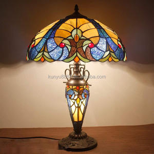 Lampe de table Tiffany antique en verre teinté, style moyen-oriental, pour chambre à coucher, salle à manger, salon, décoration intérieure - Product Image 1