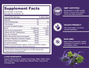 Integratore <span class=keywords><strong>NAD</strong></span> 1000mg con Resveratrolo e Biotina, Gommose per Energia Cellulare e Anti-Invecchiamento, Formula <span class=keywords><strong>NAD</strong></span>+ Stimolante del Collagene - Product Image 2