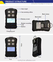 B40 Tragbarer 4-in-1 Gasdetektor für CO Ozon Temperatur Luftfeuchtigkeit Licht/Ton/Vibrationsalarm IP54-Zertifiziert für Heim- und Industriegebrauch