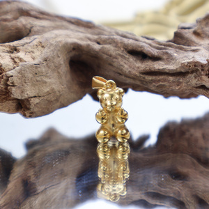 Colgante de oso irrespetuoso de acero inoxidable 316 chapado en oro de 18 quilates, joyería, abalorios de animales de oso para mujeres y hombres - Product Image 2