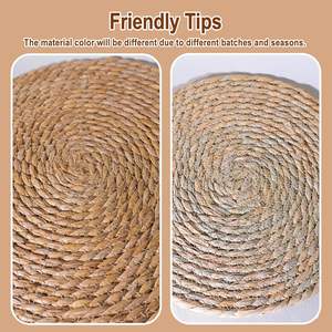 Manteles Individuales Redondos de Paja Natural Hechos a Mano, Estilo Europeo Vintage, para Uso Doméstico - Product Image 4