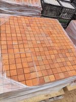 Carreaux de mosaïque carrés découpés en tranches rouges antiques de brique d'argile pour le revêtement de mur