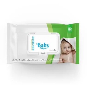 कारखाने की आपूर्ति डर्मेटोलॉजिकल रूप से परीक्षण जैविक चिपचिपा चेहरा और हाथ बेबी वाइप्स - Product Image 1
