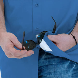 Tùy Chỉnh Polyester Áo Sơ Mi Chất Lượng Tốt Upf 50 Nút Xuống UV Bảo Vệ Ngắn Tay Áo Câu Cá Áo Sơ Mi Collumbia Tùy Chỉnh Người Đàn Ông Rắn Áo Sơ Mi - Product Image 3