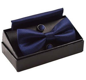Set da uomo con papillon, fazzoletto e gemelli in colori vivaci per feste - Product Image 3