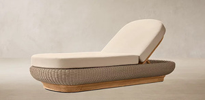 Conjunto de sofás contemporáneos de ratán para exteriores con cojines impermeables para uso en jardín o patio. - Product Image 5