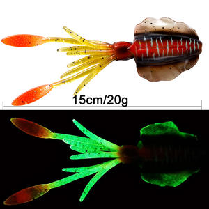 Señuelos de pesca de agua de mar OEM al por mayor <span class=keywords><strong>cebo</strong></span> de calamar suave postura de natación vívida multicolor PVC señuelos de calamar del océano - Product Image 2