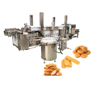 Automatic KFC chicken frying machine/chicken fryer/continous frying system