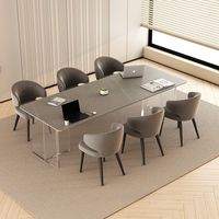 Table de conférence moderne en bois, longue table de réunion de bureau pour salle de réunion