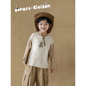 Sweat-shirt à capuche personnalisé pour enfants décontracté impression OEM combine <span class=keywords><strong>confort</strong></span> pour bébé col rond odm couleur bloquée enfants garçons pull-over - Product Image 4