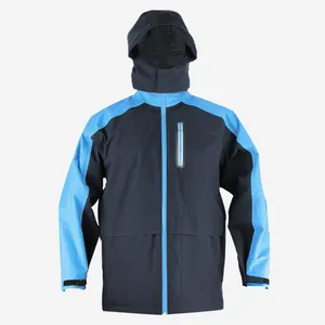 Hot Selling Unisex Waterproof Jacket Two-Tone 3-Layer Bonded Lightweight Anorak with Hood for Adults