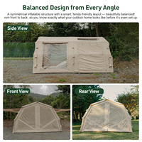 Tente gonflable Coody 17.2 Familia Pro Air - Beige, imperméable, de luxe, grande, pour le camping, pliable, en coton