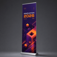 Expositor Enrollable Creativo Tech-Art con Impresión de Alta Definición, Base de Aluminio de Lujo, Banner Retráctil para Eventos de Lanzamiento de Nuevos Productos